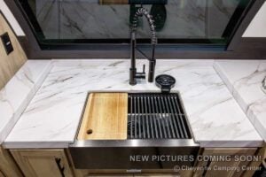 2027 Forest River Cherokee Grey Wolf 27GH Front Kitchen Travel Trailer Interior Image