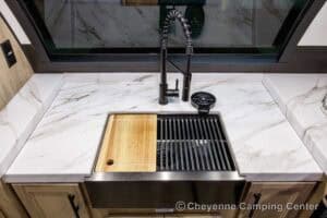 2026 Forest River Cherokee Grey Wolf 27GH Front Kitchen Travel Trailer Interior Image