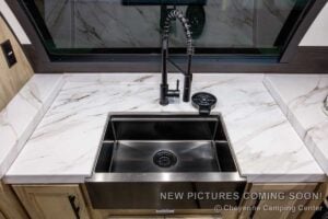 2027 Forest River Cherokee Grey Wolf 27GH Front Kitchen Travel Trailer Interior Image