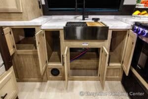 2026 Forest River Cherokee Grey Wolf 27GH Front Kitchen Travel Trailer Interior Image