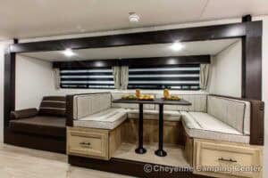 2026 Forest River Cherokee Grey Wolf 27GH Front Kitchen Travel Trailer Interior Image