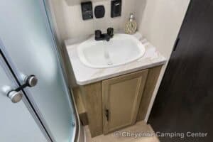 2026 Forest River Cherokee Grey Wolf 27GH Front Kitchen Travel Trailer Interior Image