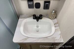 2026 Forest River Cherokee Grey Wolf 27GH Front Kitchen Travel Trailer Interior Image