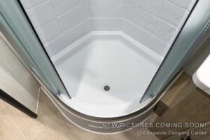 2027 Forest River Cherokee Grey Wolf 27GH Front Kitchen Travel Trailer Interior Image