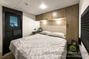 2027 Forest River Cherokee Grey Wolf 27GH Front Kitchen Travel Trailer Interior Image