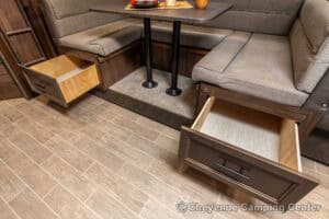 2021 Forest River Cherokee Grey Wolf 26DBH Used Bunkhouse Travel Trailer Interior Image