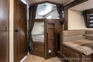2021 Forest River Cherokee Grey Wolf 26DBH Used Bunkhouse Travel Trailer Interior Image