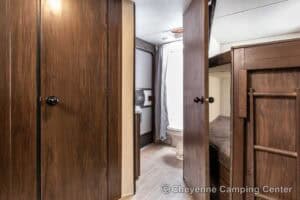 2021 Forest River Cherokee Grey Wolf 26DBH Used Bunkhouse Travel Trailer Interior Image