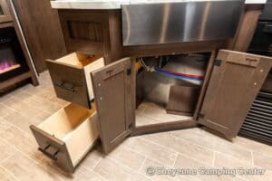 2021 Forest River Cherokee Grey Wolf 26DBH Used Bunkhouse Travel Trailer Interior Image