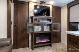 2021 Forest River Cherokee Grey Wolf 26DBH Used Bunkhouse Travel Trailer Interior Image