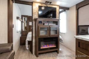 2021 Forest River Cherokee Grey Wolf 26DBH Used Bunkhouse Travel Trailer Interior Image