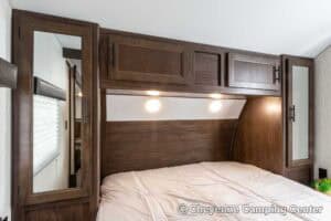 2021 Forest River Cherokee Grey Wolf 26DBH Used Bunkhouse Travel Trailer Interior Image
