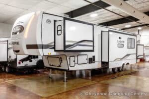 2026 Forest River Sabre 37RVMILES Rear Den Fifth Wheel With Deck Exterior Image