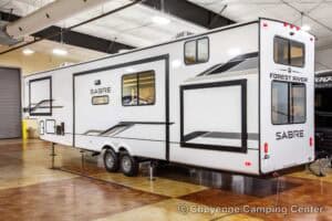 2026 Forest River Sabre 37RVMILES Rear Den Fifth Wheel With Deck Exterior Image
