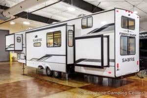 2026 Forest River Sabre 37RVMILES Rear Den Fifth Wheel With Deck Exterior Image