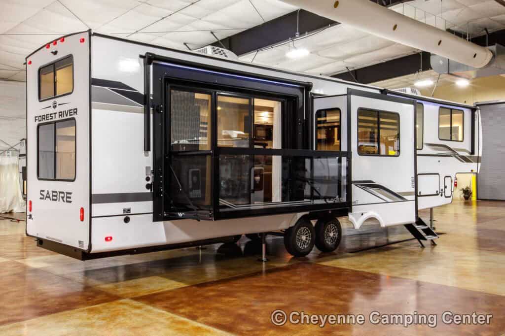 2026 Forest River Sabre 37RVMILES Rear Den Fifth Wheel With Deck Exterior Image