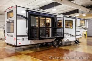 2026 Forest River Sabre 37RVMILES Rear Den Fifth Wheel With Deck Exterior Image