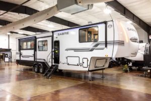 2027 Forest River Sabre 37RVMILES Rear Den Fifth Wheel With Deck Exterior Image