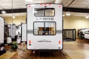 2027 Forest River Sabre 37RVMILES Rear Den Fifth Wheel With Deck Exterior Image