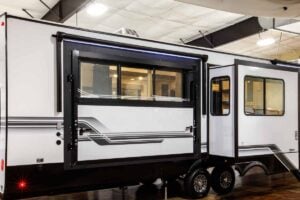 2027 Forest River Sabre 37RVMILES Rear Den Fifth Wheel With Deck Exterior Image