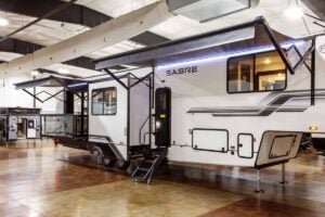 2027 Forest River Sabre 37RVMILES Rear Den Fifth Wheel With Deck Exterior Image