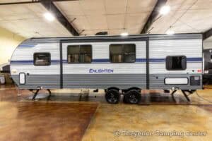 2021 Gulf Stream Enlighten 27BHS Used Bunkhouse Travel Trailer Exterior Image