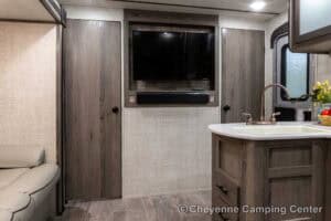 2021 Gulf Stream Enlighten 27BHS Used Bunkhouse Travel Trailer Interior Image