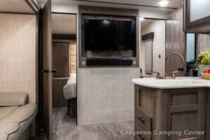 2021 Gulf Stream Enlighten 27BHS Used Bunkhouse Travel Trailer Interior Image