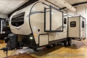 2019 Forest River Flagstaff Micro Lite 25RKS Rear Kitchen Couples Travel Trailer Exterior Image