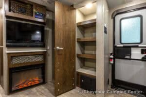 2019 Forest River Flagstaff Micro Lite 25RKS Rear Kitchen Couples Travel Trailer Interior Image