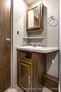 2019 Forest River Flagstaff Micro Lite 25RKS Rear Kitchen Couples Travel Trailer Interior Image