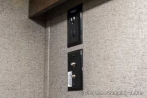 2019 Forest River Flagstaff Micro Lite 25RKS Rear Kitchen Couples Travel Trailer Interior Image