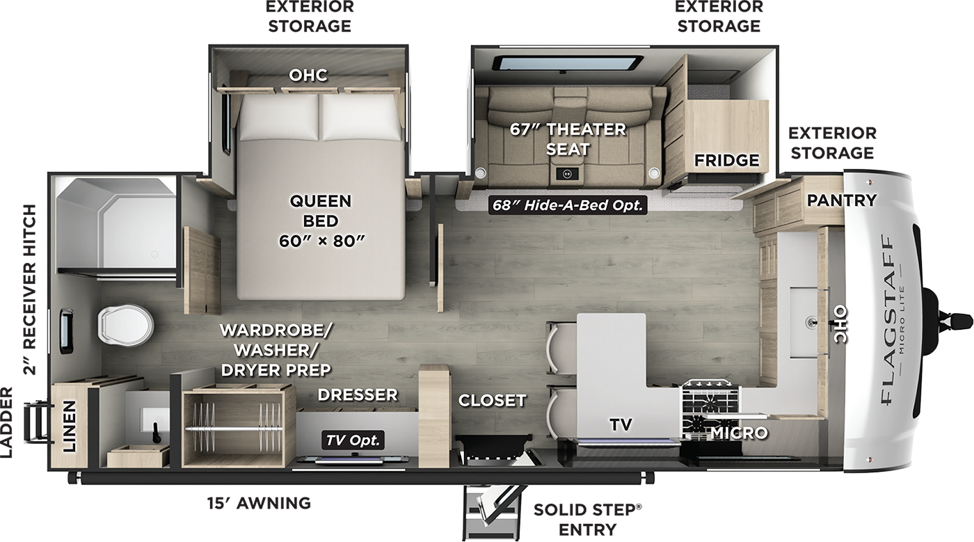 Forest River Flagstaff Micro Lite 25MBR floorplan