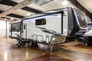 2026 Forest River Flagstaff Classic 401CFB Rear Living Room Fifth Wheel Exterior Image