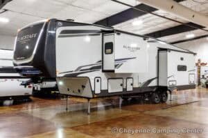 2026 Forest River Flagstaff Classic 401CFB Rear Living Room Fifth Wheel Exterior Image