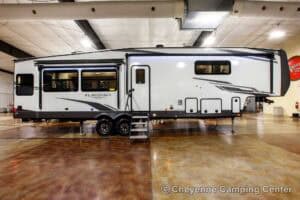 2026 Forest River Flagstaff Classic 401CFB Rear Living Room Fifth Wheel Exterior Image
