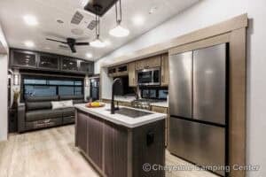 2026 Forest River Flagstaff Classic 401CFB Rear Living Room Fifth Wheel Interior Image