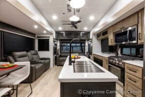 2026 Forest River Flagstaff Classic 401CFB Rear Living Room Fifth Wheel Interior Image
