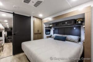2026 Forest River Flagstaff Classic 401CFB Rear Living Room Fifth Wheel Interior Image