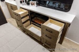 2026 Forest River Flagstaff Classic 401CFB Rear Living Room Fifth Wheel Interior Image