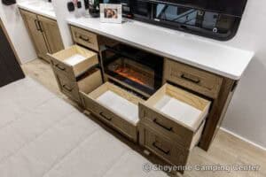 2026 Forest River Flagstaff Classic 401CFB Rear Living Room Fifth Wheel Interior Image