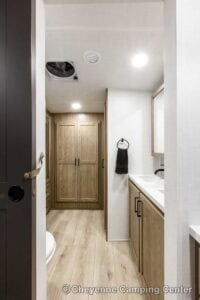 2026 Forest River Flagstaff Classic 401CFB Rear Living Room Fifth Wheel Interior Image