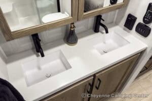 2026 Forest River Flagstaff Classic 401CFB Rear Living Room Fifth Wheel Interior Image