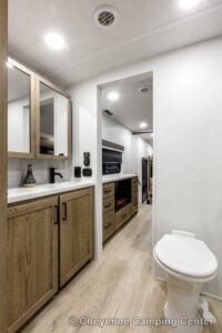 2026 Forest River Flagstaff Classic 401CFB Rear Living Room Fifth Wheel Interior Image