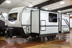 2026 Forest River Flagstaff Micro Lite 25MBR Front Kitchen Travel Trailer Exterior Image
