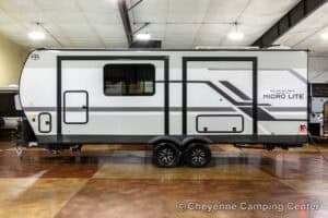 2026 Forest River Flagstaff Micro Lite 25MBR Front Kitchen Travel Trailer Exterior Image