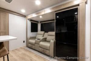 2026 Forest River Flagstaff Micro Lite 25MBR Front Kitchen Travel Trailer Interior Image