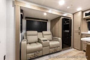 2026 Forest River Flagstaff Micro Lite 25MBR Front Kitchen Travel Trailer Interior Image