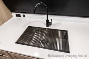 2026 Forest River Flagstaff Micro Lite 25MBR Front Kitchen Travel Trailer Interior Image