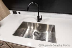 2026 Forest River Flagstaff Micro Lite 25MBR Front Kitchen Travel Trailer Interior Image